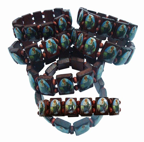 St Jude Wood Tile Bracelet