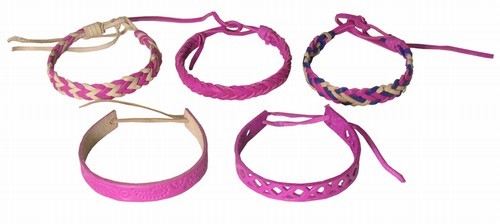 Tribal, Pink Leather Bracelets Refill