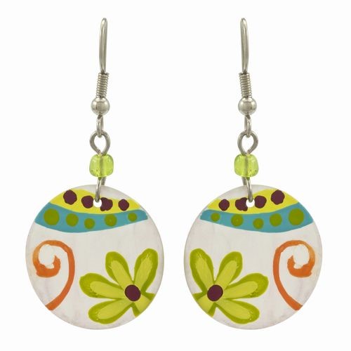 Handpainted Shell Earrings