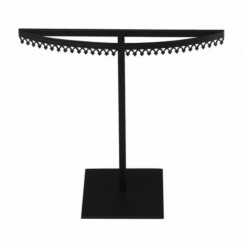 Embellished Metal 1 Tier Earring Display Black