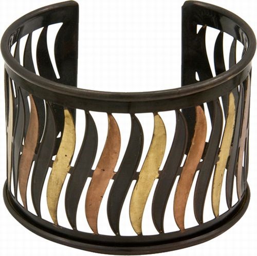 Laser Cut Cuff, 3 Tone Wave