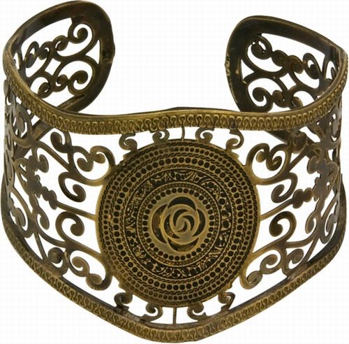 Laser Cut Cuff, Bronze Medallion