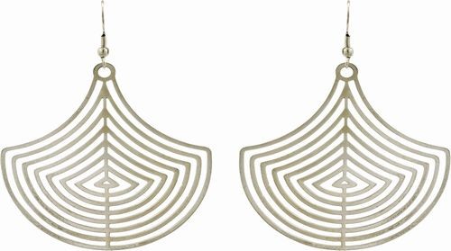 Laser Cut Earrings, Silver Fans