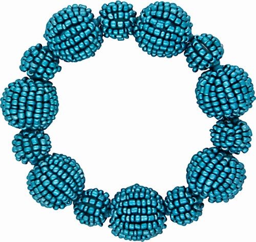 PomPom Blue Stretchy Bracelet