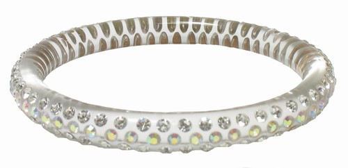 Medium Acrylic Bangle Bracelet with Crystals