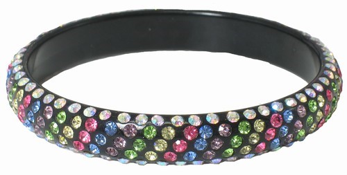 Medium Acrylic Bangle Bracelet with Crystals