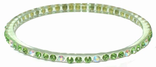 Thin Acrylic Bangle Bracelet with Crystals