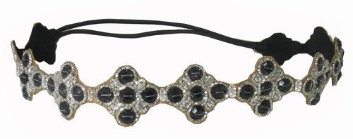 Headband, 5 Stone Black