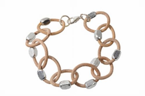 Leather Link, Natural Bracelet