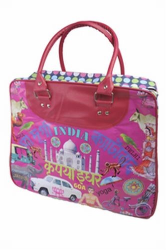 Coated Cotton Indian Kitsch Travel Bag