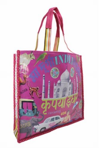 Coated Cotton Indian Kitsch Shopping Bag