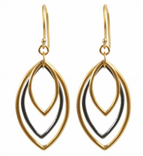 Mixed Metal Petal Earrings