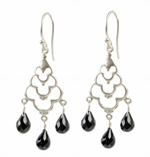 Crystal Drop Earrings, Black