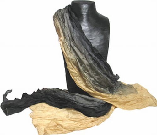 Silk Scarf, Black & Tan