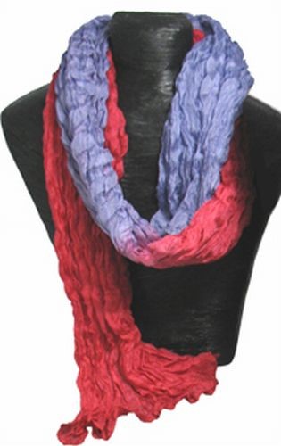 Silk Scarf, Purple & Cherry