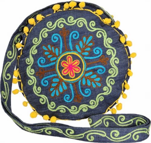 Embroidered Girly Bag, Denim