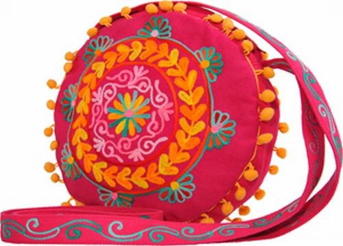 Embroidered Girly Bag, Pink