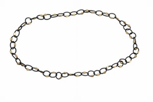 Leather Link, Black Necklace