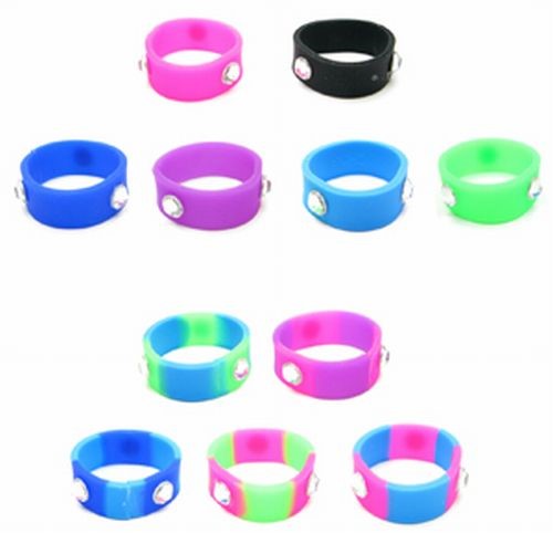 Silicone Rings with Crystal Accents