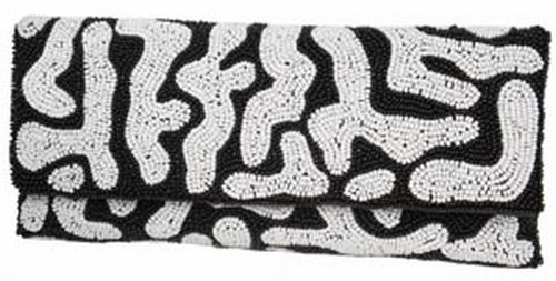 Seed Bead Clutch, Black & White