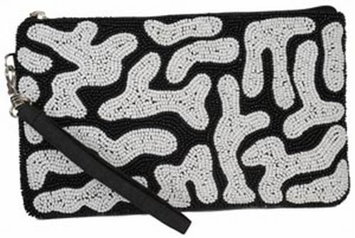 Seed Bead Wristlet, Black & White