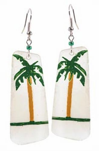 Handpainted Shell Earrings