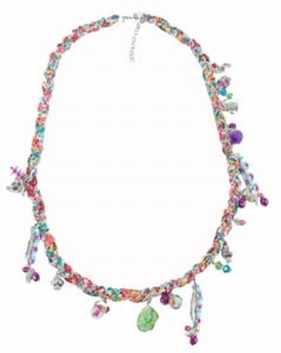 Floral Bead and Charm Necklace