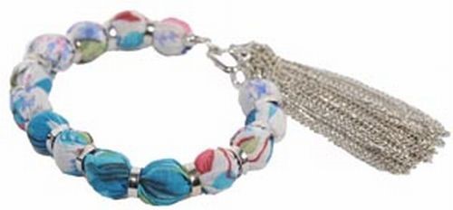 Floral Bead Tassle Bracelet