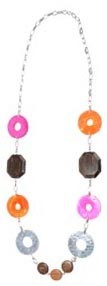 Bright & Sassy, Mixed Media Necklace, Brights