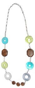 Bright & Sassy, Mixed Media Necklace, Blues