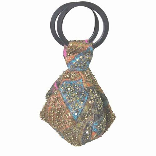 Copper Bead Patchwork Wristlet