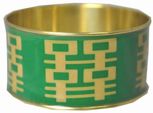 Green Double Happiness Bangle