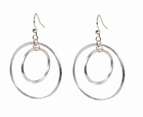 Double Hoop w/Crystals Earrings