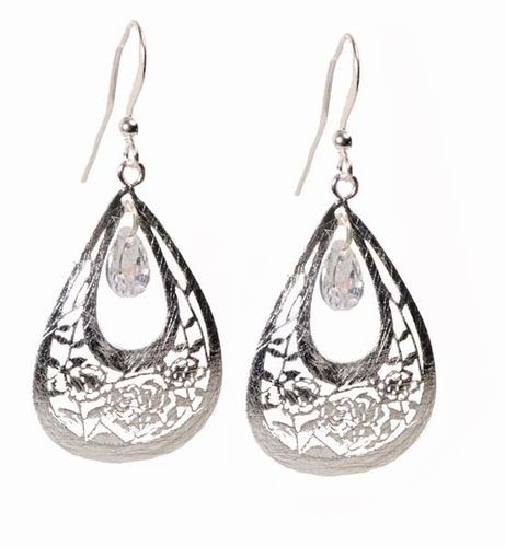 Filigree w/Crystal Drop Earrings