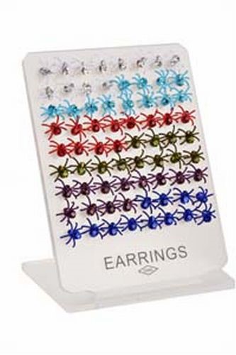 Mini Multi Crystal Spider Earrings
