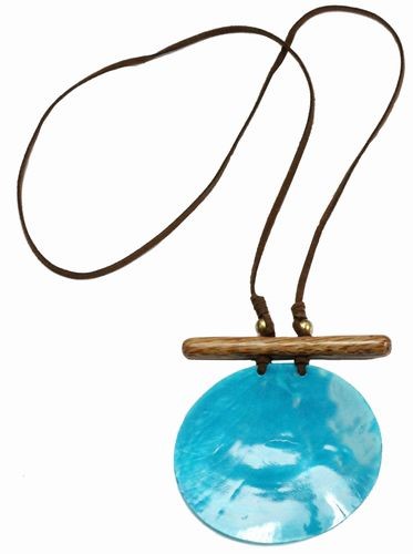 Natural Deep Blue Shell Necklace