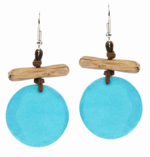 Natural Deep Blue Shell Earrings