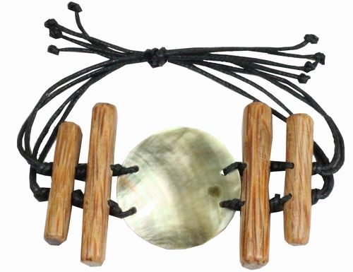 Shell and Wood Bracelet