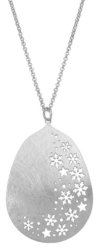 Snowflake Cutout Silver Necklace