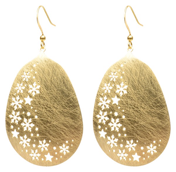 Snowflake Cutout Gold Earring