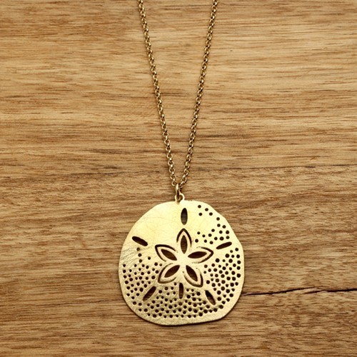 Sand Dollar Necklace Gold