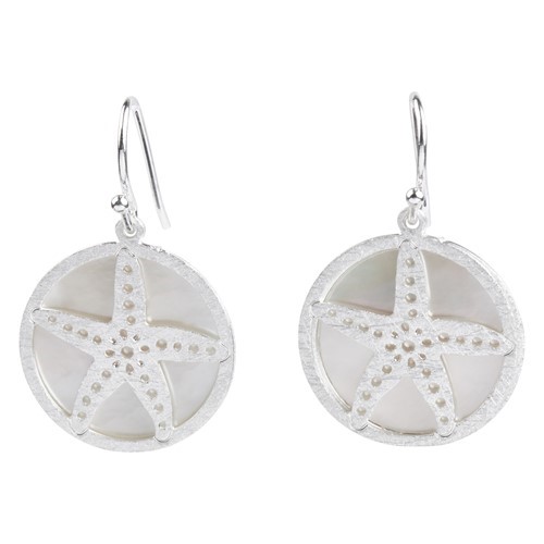 Starfish MOP Earrings Silver