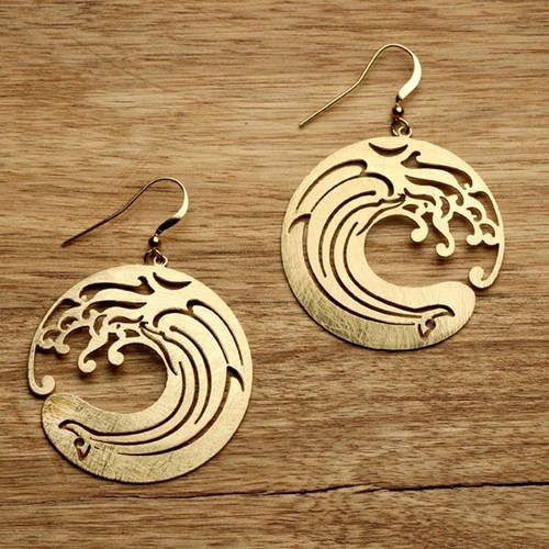 Wave Earrings Gold WSE70