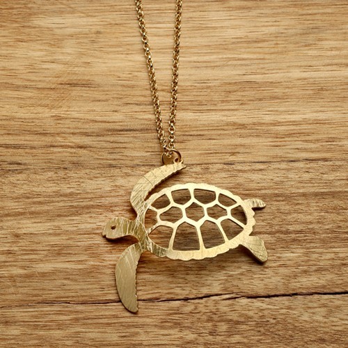 Sea Turtle Necklace Gold WSN64