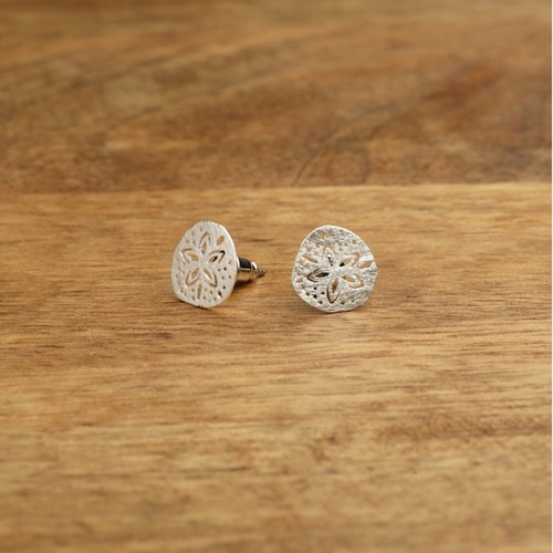 Sand Dollar Post Earrings Silver WSE80