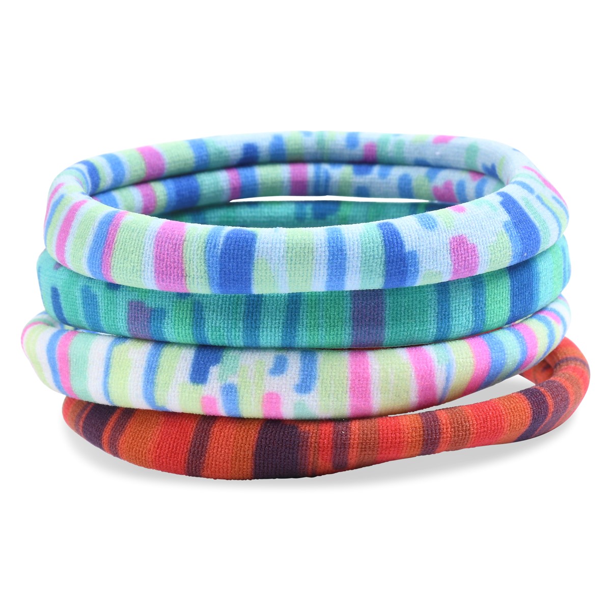 Bamboo Trading Company Boho Hair Ties Set of 8 Forest Tie Dye Print 