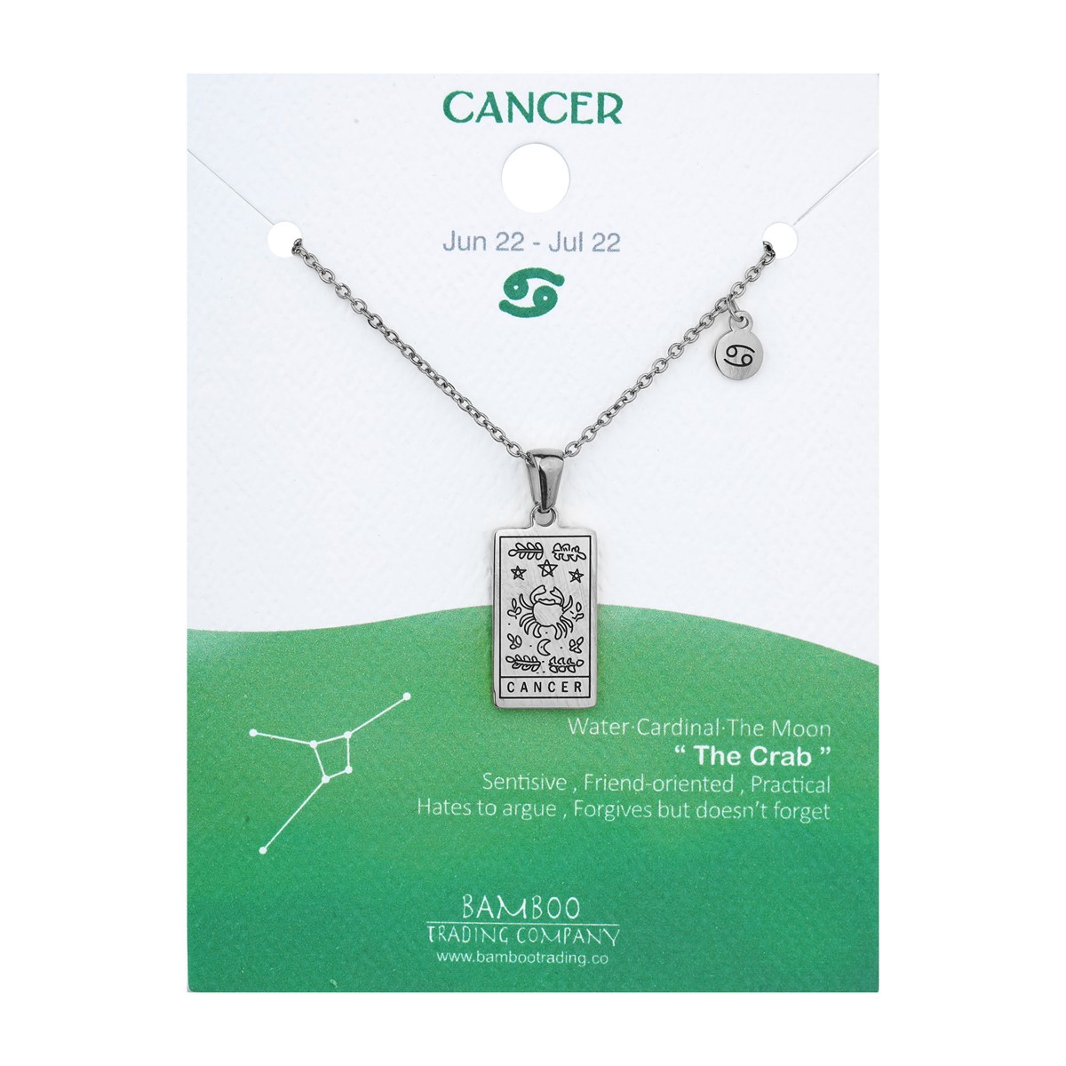 925 Silver necklace – chain and zodiac sign CANCER