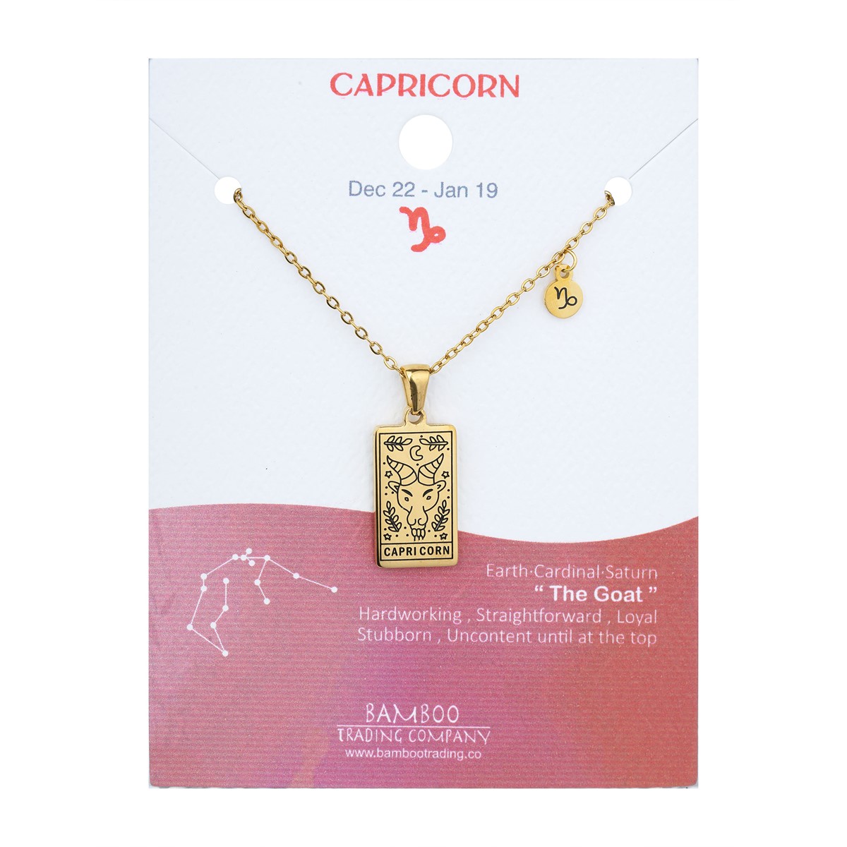 Zodiac Necklace Gold Capricorn | Bamboo Trading Company