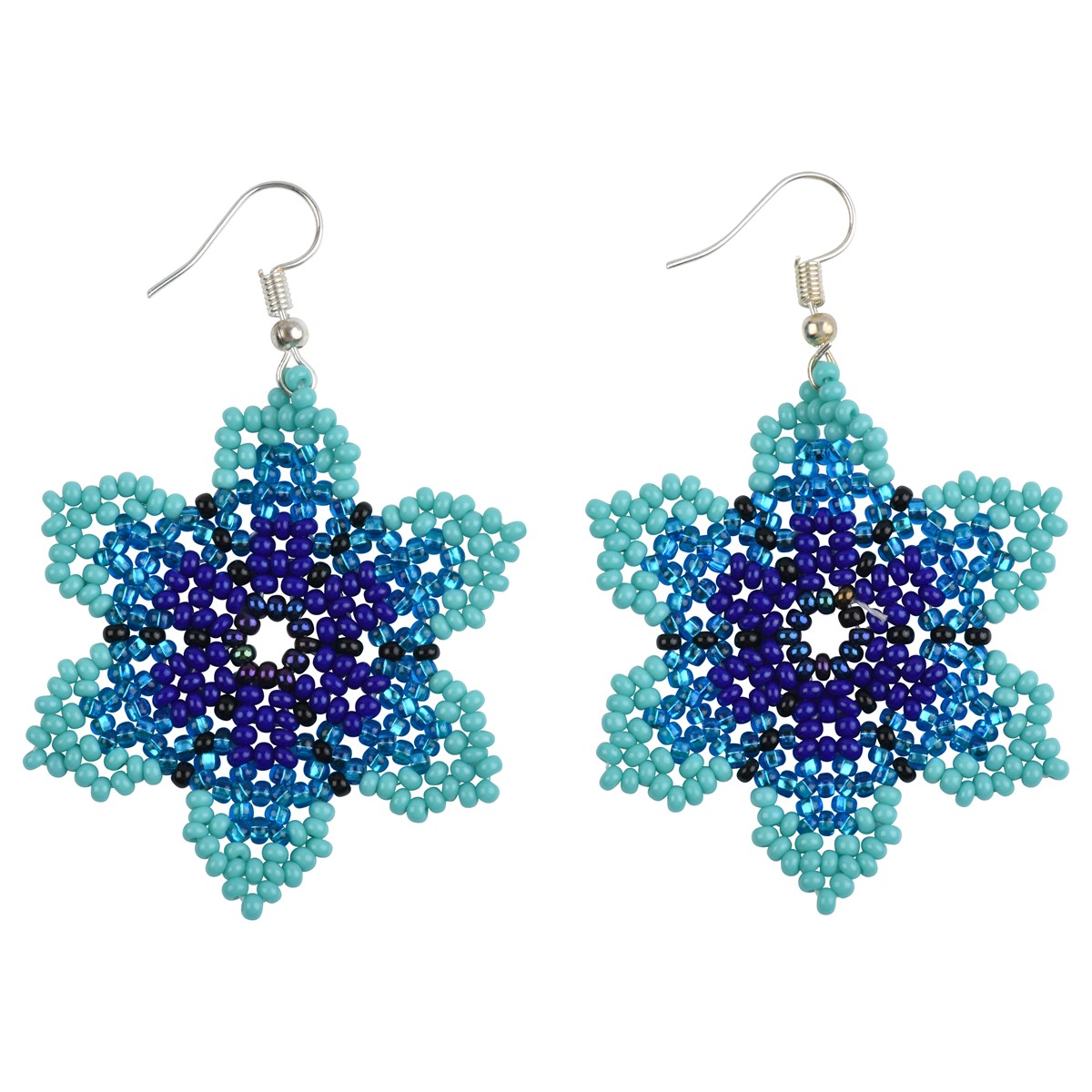 Indigo Flower Earrings PSE039