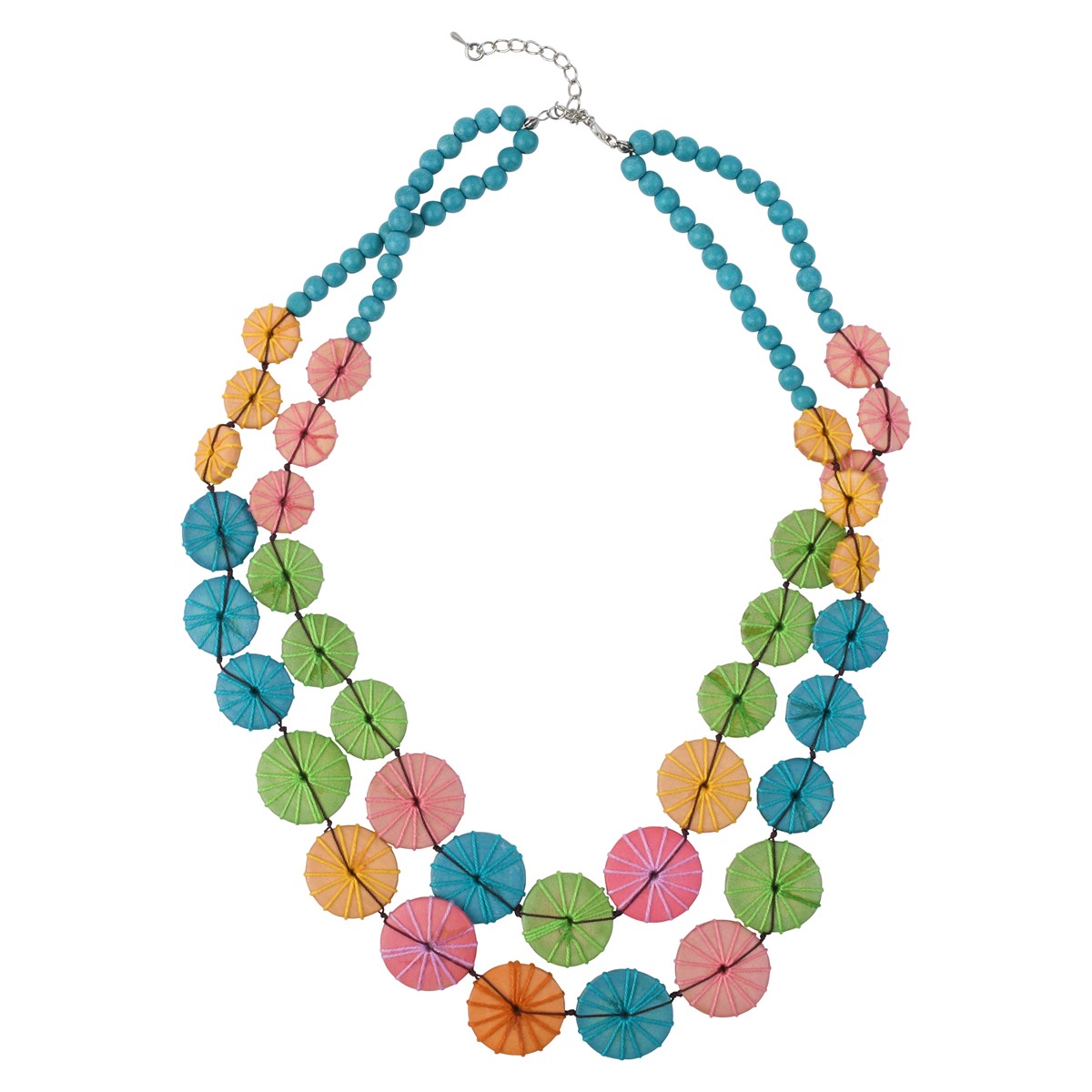 Wooden Pastel Sunburst Necklace BPN236